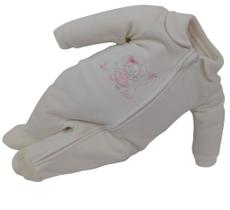 Macacão Soft Longo Bebê Menina Bordado Letut / Paraiso 12746