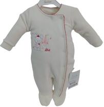 Macacão Soft Longo Bebê Menina Letut Paraiso Bordado 12739 Macacão Soft Longo Bebê Menina Letut Paraiso Bordado 12739