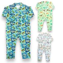 Macacão Soft Pijama 123 Quentinho Inverno Infantil Menino Zíper Mafessoni Tamanho:3