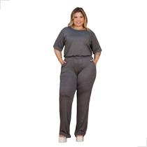 Macacão Start Longo Manga Curta Elástico Cintura Plus Size ,Lindo, Estiloso e Confortável