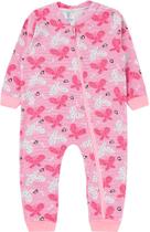 Macacão suedine para bebê menina infantil de borboleta rosa - Kappes