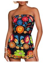 Macacão SweatyRocks Off Shoulder com estampa floral para mulheres
