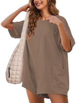 Macacão TAQCUX Athletic Workout Hot Shot Tee Coffee para mulheres