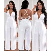 Macacão tecido algodão cor branco tamanho p