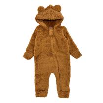 Macacão Teddy Dupla Face Peluciado Ursinho Orelinhas