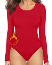 Macacão térmico MANGOPOP para mulheres com gola redonda e forrado com lã