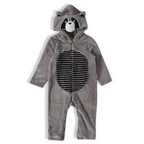 Macacao tip top bichinho cinza guaxinim (bebe) Macacao tip top bichinho cinza guaxinim (bebe)