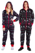 Macacão Tipsy Elves Christmas Black Fair Isle para adultos GG