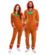 Macacão Tipsy Elves Natal - Gingerbread Marrom para Adultos (P)