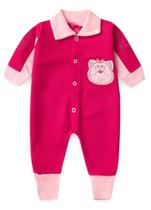 Macacão Tricot Bordado Vira Pé De Gato