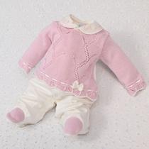 Macacão tricot Rafaela Plush Rosa Beth Bebê