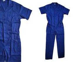 Macacão Uniforme Brim - Manga Curta - Azul - Tamanho P