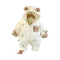 Macacão Unissex Com Capuz Forrado De Fleece Para Bebê Recém-Nascido, Roupa De Inverno Para Crianças