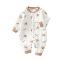 Macacão Unissex Com Estampa De Urso Para Bebês, Inverno, Algodão Grosso, Roupa De Bebê De 1 a 12