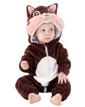 Macacão unissex de flanela de inverno com capuz para bebês Romper MICHLEY 18-24M