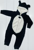 Macacão unissex inverno plush ursinho cor preto ou cinza marca hrradinho moda bebê