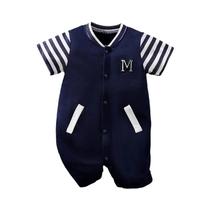 Macacão Unissex Para Bebês De 0 a 18 Meses, Casual De Verão, Bordado Com Letras, Macacão De Algodão