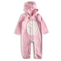 Macacão Urso Pelúcia sem pé Rosa - Tip Top