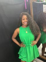 Macacão verde tecido duna Macacão verde tecido duna