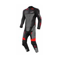 Macacao x11 motociclista speed 2 pecas cinza/vermelho