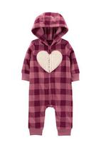 Macacão Xadrez Coração Microfleece Menina Importado Original