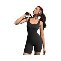 Macacão Yoga Feminino - Secagem Rápida, Sem Costura, Pescoço Quadrado Macacão Yoga Feminino - Secagem Rápida, Sem Costura, Pescoço Quadrado