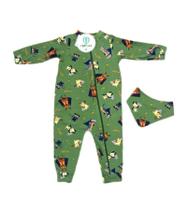 Macacão Zíper Animais Heróis Verde + Bandana Tam.1 Macacão Zíper Animais Heróis Verde + Bandana Tam.1