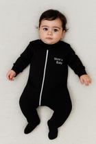 Macacão Zíper Confortável em Malha Antialérgica Design Moderno Fácil de Vestir Preto