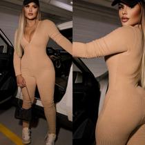 Macacão Zíper longo moda gringa tendência Virginia