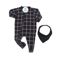 Macacão Zíper Xadrez Preto + Bandana Tam.G