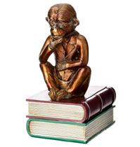 Macaco Bronze Decorativo Sentado em Livros - DayHome Macaco Bronze Decorativo Sentado em Livros - DayHome