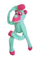Macaco De Pelúcia Apito Brinquedo Pet Cachorros Verde Rosa - Zostpet