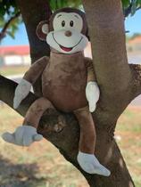 Macaco de Pelúcia Safari M 52cm Antialérgico Decoração Quarto Festa Infantil Presentes