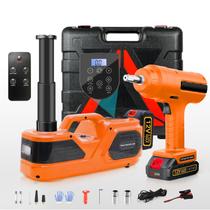 Macaco Hidráulico E-HEELP Sem Fio 5 Toneladas com Chave de Impacto Macaco Hidráulico E-HEELP Sem Fio 5 Toneladas com Chave de Impacto