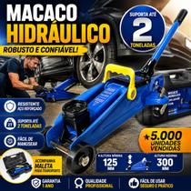 Macaco Hidráulico Jacaré Bramix 2T C/ Rodízios Metálicos E Maleta De Transporte Troca De Pneus