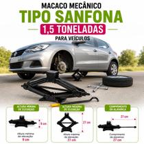 Macaco Mecânico Tipo Sanfona 1,5 Toneladas, IDEA, Ferramenta e Manutenção Automotiva, Portátil, Tamanho Compacto, Prático, Eficiente