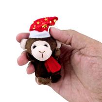 Macaco Natalino Pelúcia com Gorro Cachecol Enfeite Natal 8cm Macaco Natalino Pelúcia com Gorro Cachecol Enfeite Natal 8cm