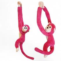 Macaco Pelúcia Para Pendurar Braços Longos Som Acende Olhos