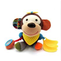 Macaco sensorial de brinquedo de pelúcia com mordedor para bebê