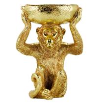 Macaco Sentado Dourado Bacia 23cm - Enfeite Decorativo Resina Macaco Sentado Dourado Bacia 23cm - Enfeite Decorativo Resina