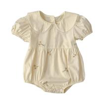 Macacões Bordados Com Flores Para Bebês Meninas Roupas De Verão Para Recém-Nascidos 4 Cores