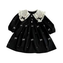 Macacões Bordados De Manga Longa Para Meninas, Vestidos Casuais De Primavera E Outono Para Crianças Macacões Bordados De Manga Longa Para Meninas, Vestidos Casuais De Primavera E Outono Para Crianças