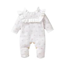 Macacões De Inverno Brancos Para Bebês 0-18m Meninos E Meninas, Roupas Casuais De Manga Longa Para