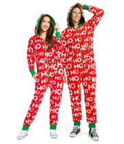 macacões de Natal Tipsy Elves Hohoho vermelhos para adultos tamanho grande