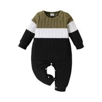 Macacões De Outono Para Bebê Menino Recém-Nascido, 3 Cores, Manga Longa, Macacão Color Block Com