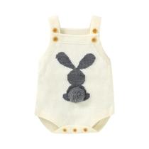 Macacões De Tricô De Coelhinho Para Bebês De Primavera 0-18m, Macacão De Alça Para Recém-Nascidos Macacões De Tricô De Coelhinho Para Bebês De Primavera 0-18m, Macacão De Alça Para Recém-Nascidos