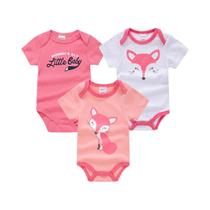Macacões De Unicórnio Rosa Para Bebês Meninas, Conjunto De 3 a 6 Peças, Bodysuit De Algodão Para O