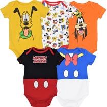 Macacões Disney Mickey Mouse para bebês recém-nascidos de 0 a 3 m, pacote com 5