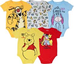 Macacões Disney Winnie the Pooh Newborn Baby Boys 6-9M, pacote com 5 unidades