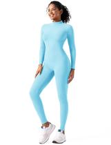 Macacões femininos, macacões de manga comprida, collants, roupa de treino de ioga para controle de barriga roupa atlética de corpo inteiro para pilates, ioga, dança ou camiseta íntima para looks de esqui, Halloween ou cosplay